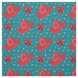 Cowboyhattar och Polkagrisar Helgdag Fabric Tyg