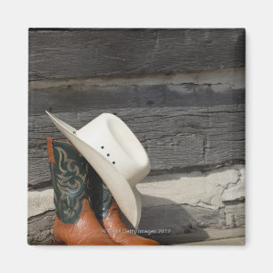 Cowboyhatten på cowboy startar yttersidan en magnet