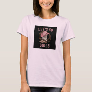 Cowboyhattstövlar Låt oss gå tjejer Western Cowgir T Shirt