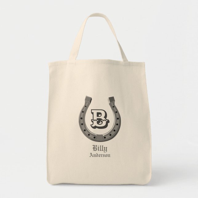 Cowboyhorse Shoe Personlig Monogram Tygkasse (Framsidan)