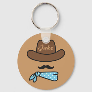 Cowboyikon med mustasch Personlig nyckelring