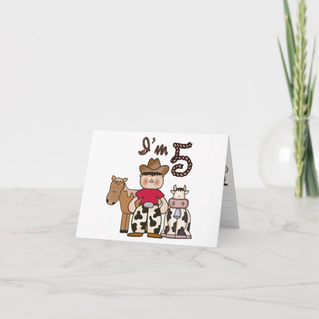 Cowboyinbjudan 5:e födelsedagen inbjudan (Framsida)