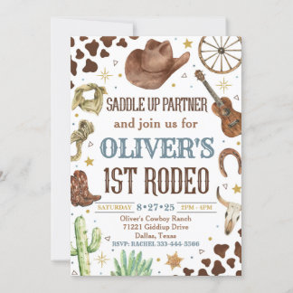 Cowboyinbjudan på födelsedagen, inbjudan till förs