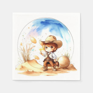 Cowboyinspirerad Theme Pojke Shower Pappersservett