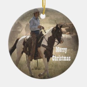 Cowboyjulprydnad Julgransprydnad Keramik