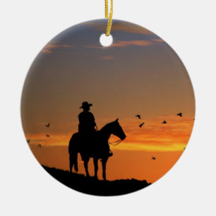 Cowboyjulprydnad Julgransprydnad Keramik