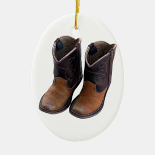 Cowboykängor Julgransprydnad Keramik
