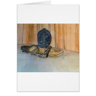 Cowboykängor med sporrar hälsningskort