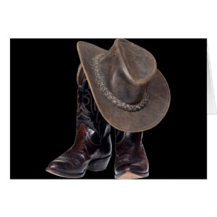 Cowboykängor och hatt hälsningskort