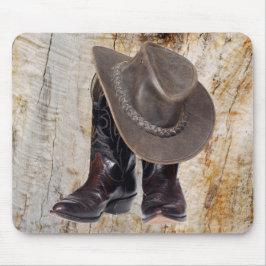Cowboykängor och hatt musmatta