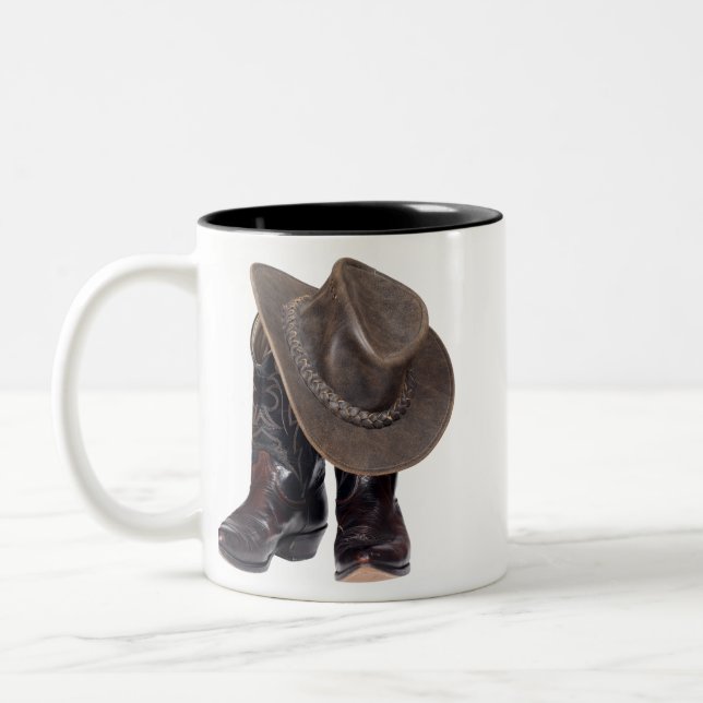 Cowboykängor och hatt Två-Tonad mugg (Vänster)