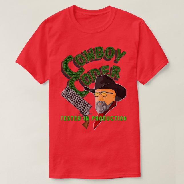 Cowboykoder testad i produktion t shirt (Design framsida)