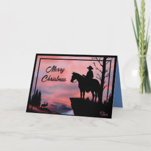 Cowboykort och julkort för häst helgkort