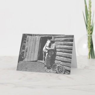 Cowboyläsning ett brev kort