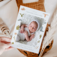 Cowboymeddelande om foto Birth i Westerna Baby
