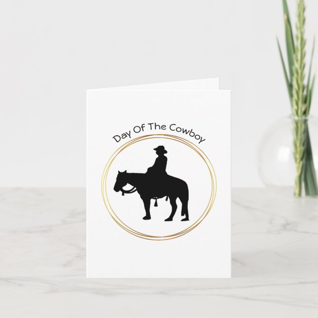 Cowboymotto-kort för Cowboyens dag Kort (Framsida)