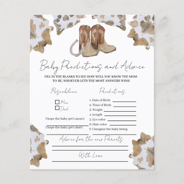 Cowboyråd för nya föräldraspel. (Framsida)