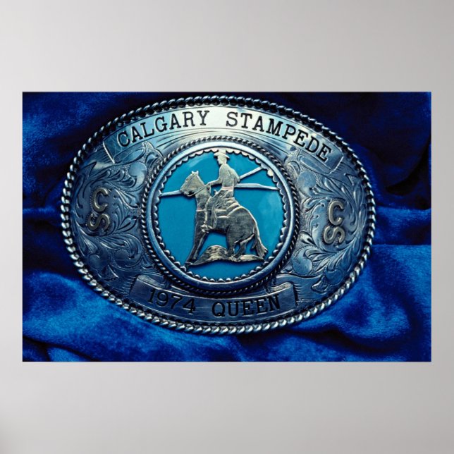 Cowboyrodeo trophy buckle, Alberta, Kanada Poster (Framsidan)
