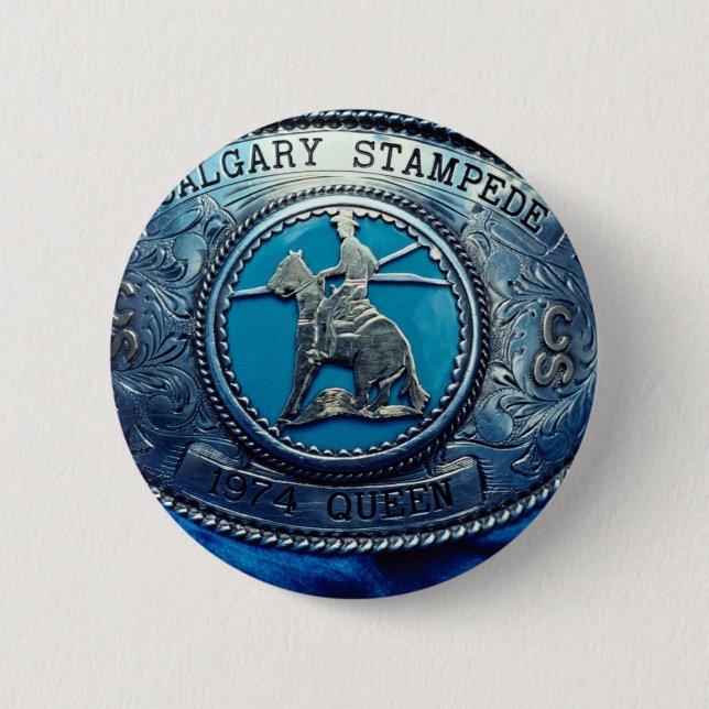 Cowboyrodeotrofén spänner fast, Alberta, Kanada Knapp (Framsida)