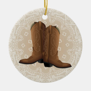 Cowboyrunda upp! julgransprydnad keramik