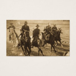 Cowboys After Teddy Roosevelts Tåg 1903 Visitkort