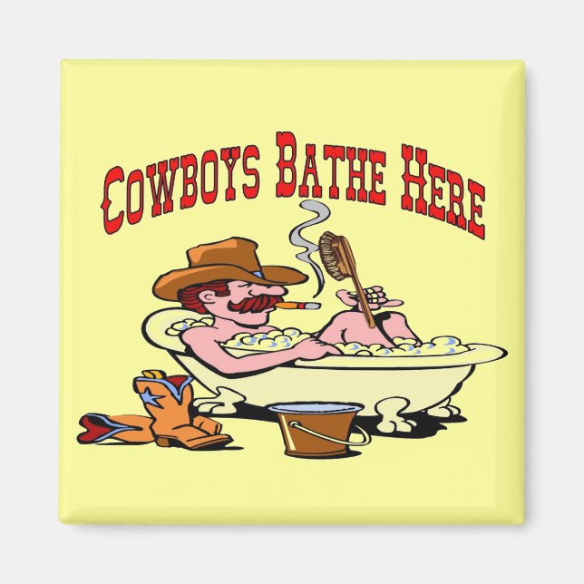 Cowboys Bathe här Magnet (Framsidan)
