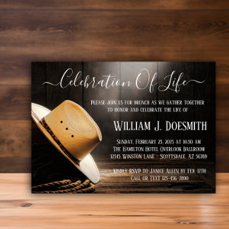 Cowboys begravningstjänst inbjudningar