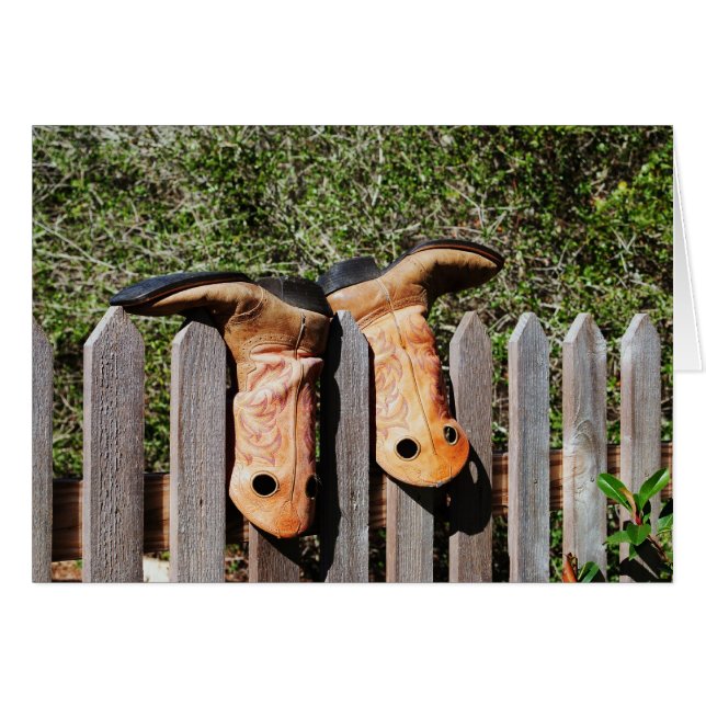 Cowboys Boots Hälsningskort (Framsidan Horizontal)