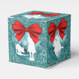Cowboys Cowgirl Roping on Blue Gift/Favor Box Presentaskar