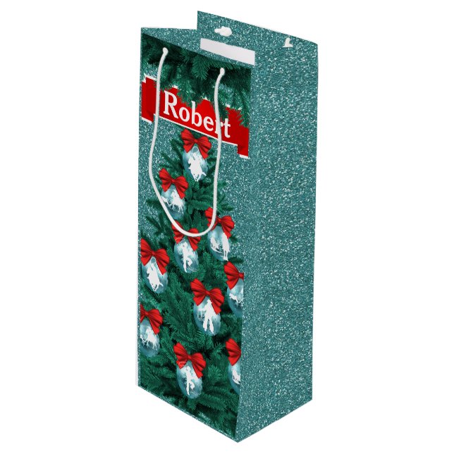 Cowboys Cowgirl Roping on Blue Helgdag Gift Bag (Framsidan Vinklad)