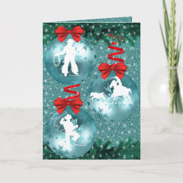 Cowboys Cowgirls Repning På Blå Fotokort Helgkort