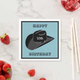 Cowboys födelsedagshatt pappersservett