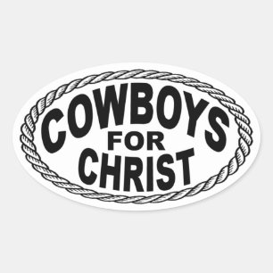 Cowboys för Kristus Euro Stil Ovalt Klistermärke