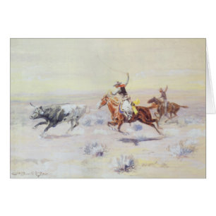 Cowboys från Pub Triangle by CM Russell Hälsningskort