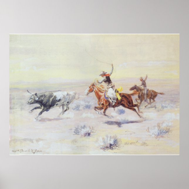Cowboys från Pub Triangle by CM Russell Poster (Framsidan)
