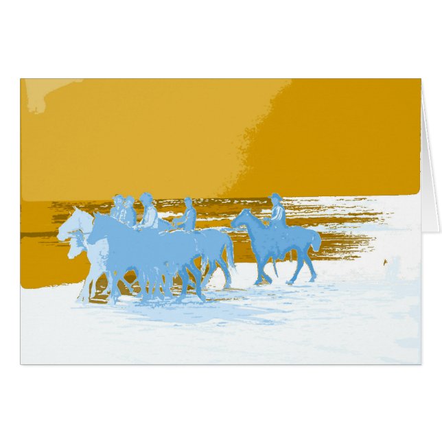 cowboys galopperar in i liv hälsningskort (Framsidan Horizontal)
