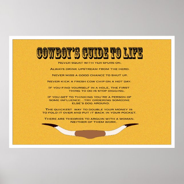 Cowboys guide to Life Poster (Framsidan)