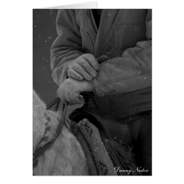 Cowboys Händer Hälsningskort (Framsidan)