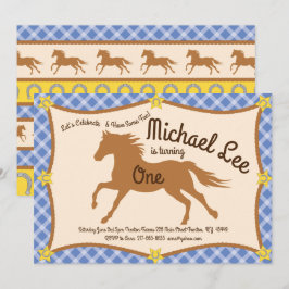 Cowboys Horse Pony Birthday-inbjudningar Inbjudningar