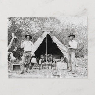 Cowboys i läger, 1890 vykort