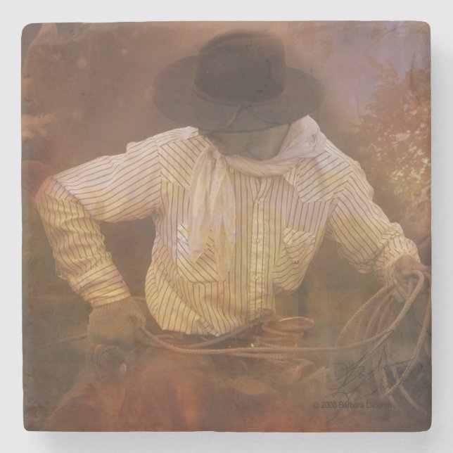 Cowboys - kängor, vildhästar & westerna underlägg sten (Framsidan)