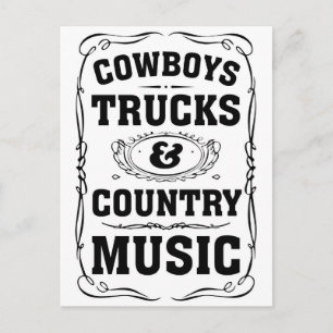 Cowboys Lastbilar Och Country Musik Vykort