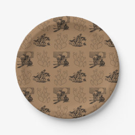 Cowboys och Cactus Papper Party Plate