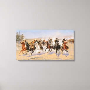 COWBOYS OCH INDIANER. WESTERN VINTAGE CANVASTRYCK