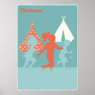 Cowboys och Indians Art Print Poster
