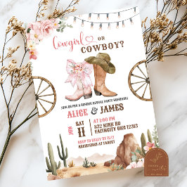 Cowboys Or Cowgirls Gender Reveal Inbjudningar