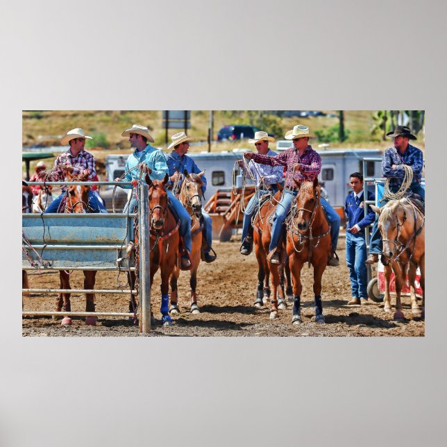 Cowboys på en rodeo Poster (Framsidan)