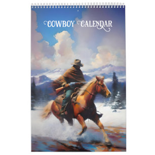 Cowboys på hästar kalender