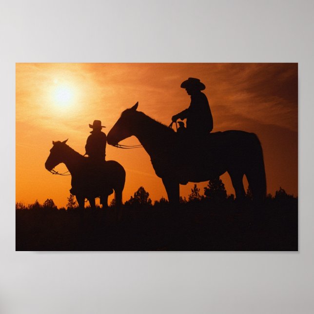 cowboys på hästar poster (Framsidan)