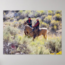 Cowboys på Horseback Sagebrush Santa Fe NM Poster